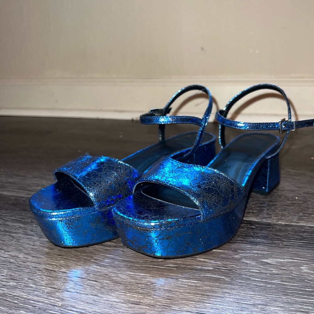 Blue Platform Zara Heels